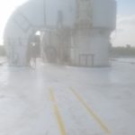 Machinery atop a flat roof