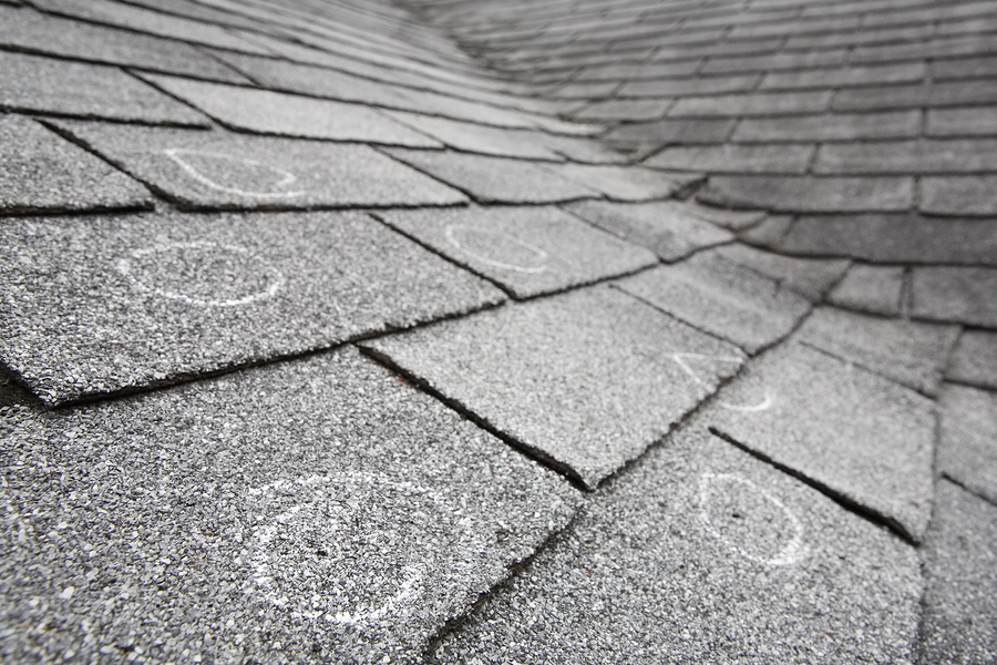 circles marking holes in shingles