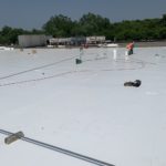 commercial roofing being installed