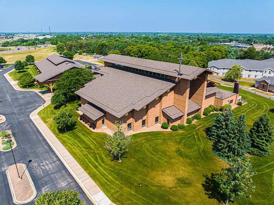 Aerial view of St. Henry Catholic Church